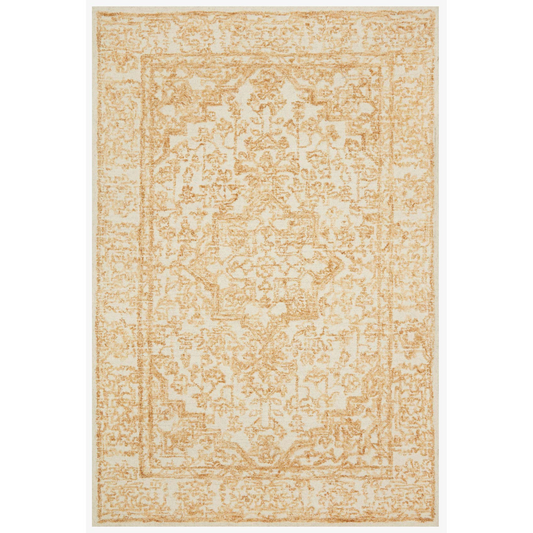 gold and ivory traditional style rug