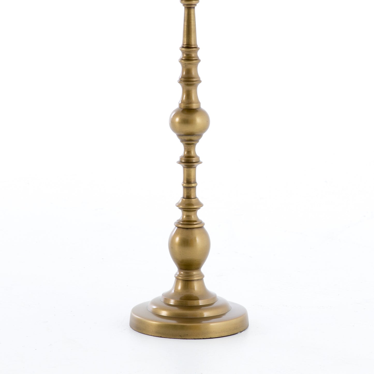 brass pedestal accent table