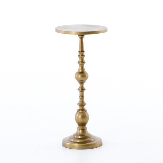 brass pedestal accent table