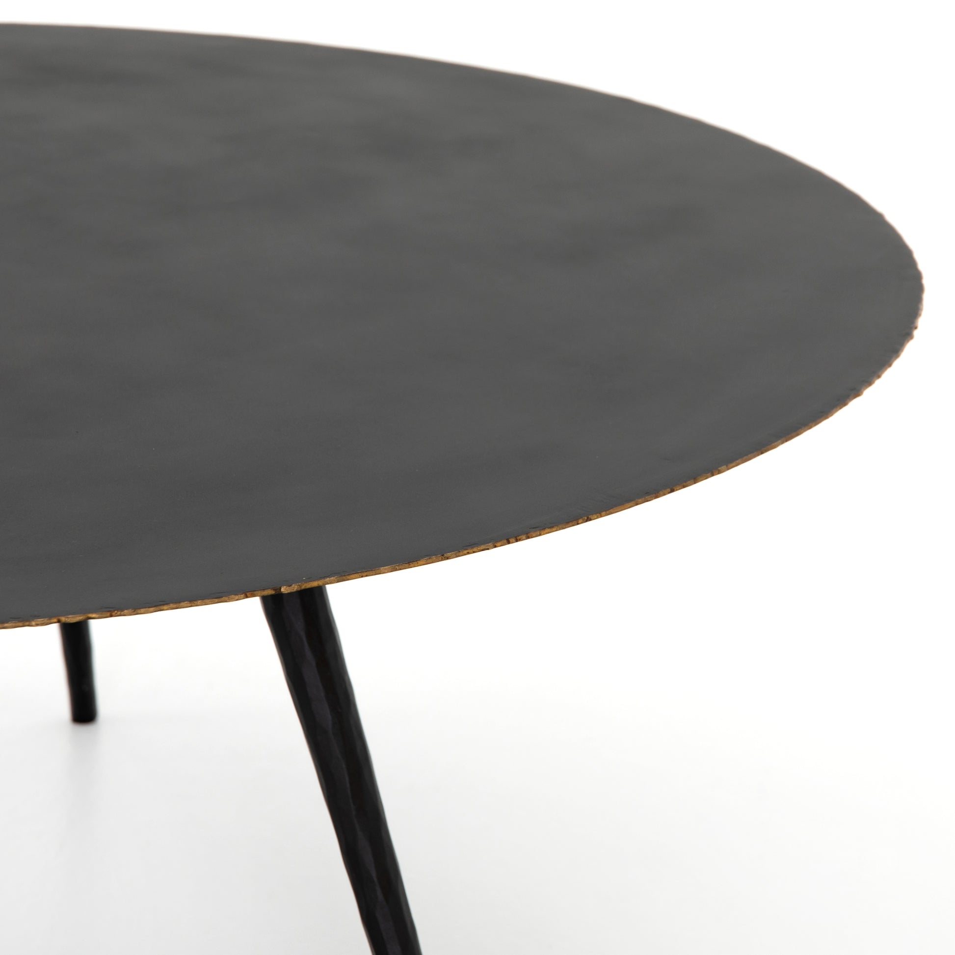 modern black metal circular coffee table