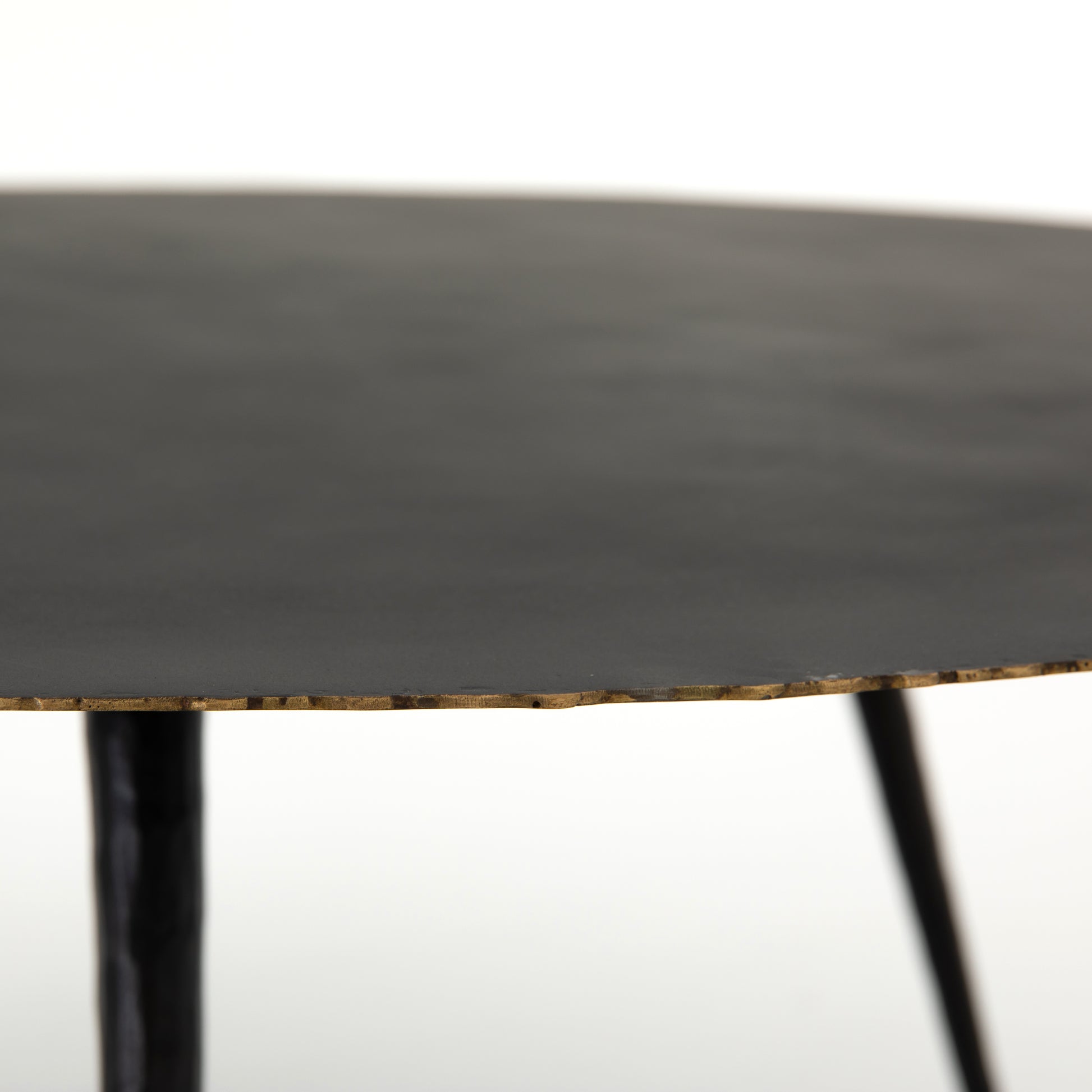 modern black metal circular coffee table