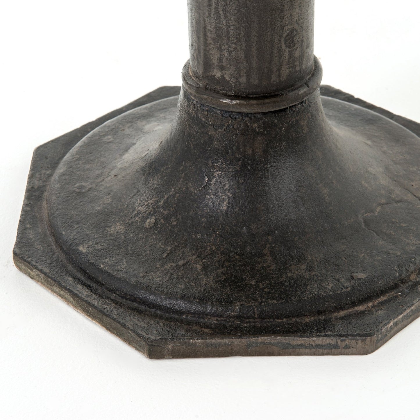 traditional metal pedestal metal end table with round marble top