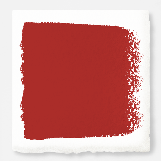 Bright pomegranate red interior paint named brave and bold