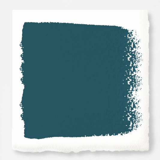 A deep peacock blue door and cabinet paint named under the stars