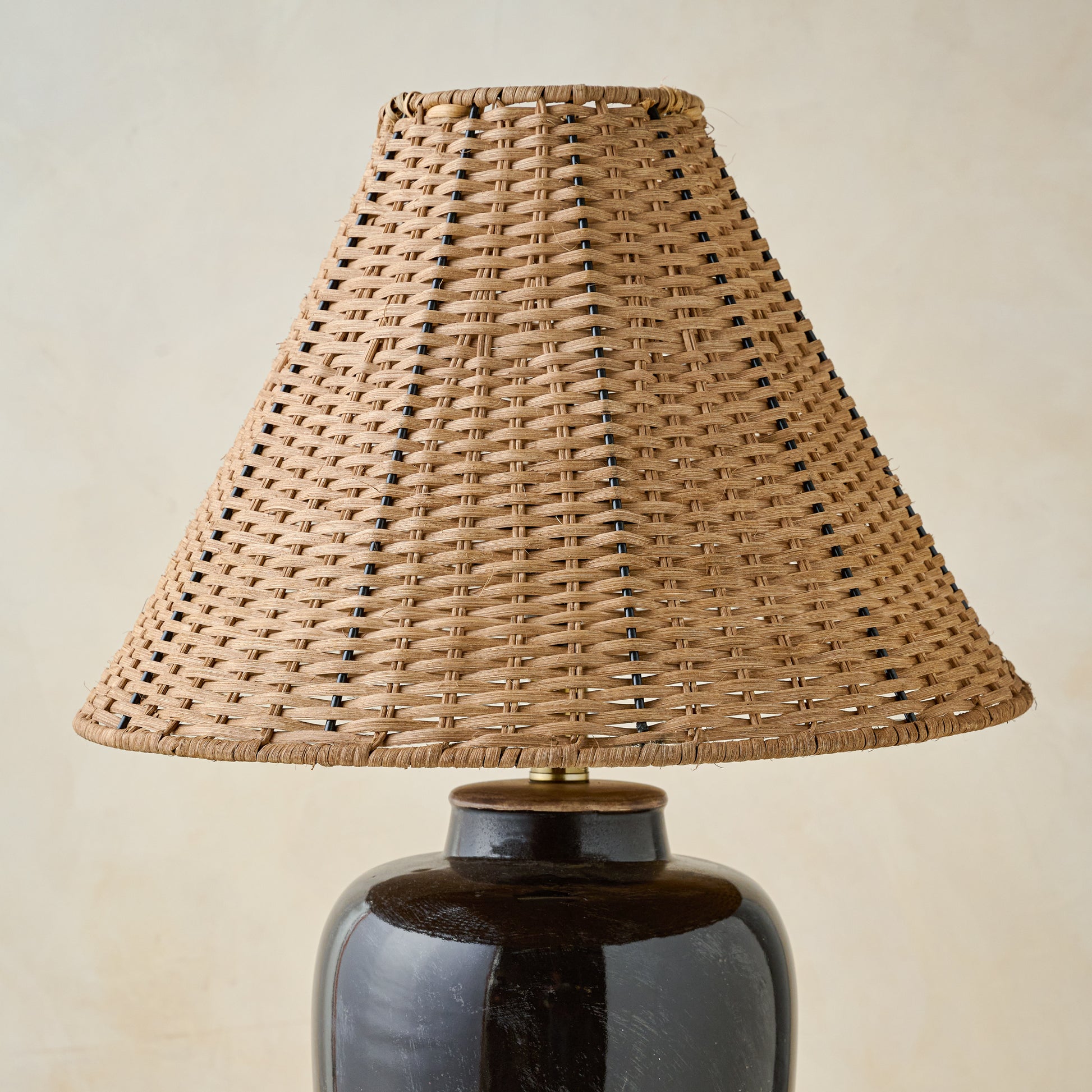 Amalia Table Lamp with Woven Shade close up of shade