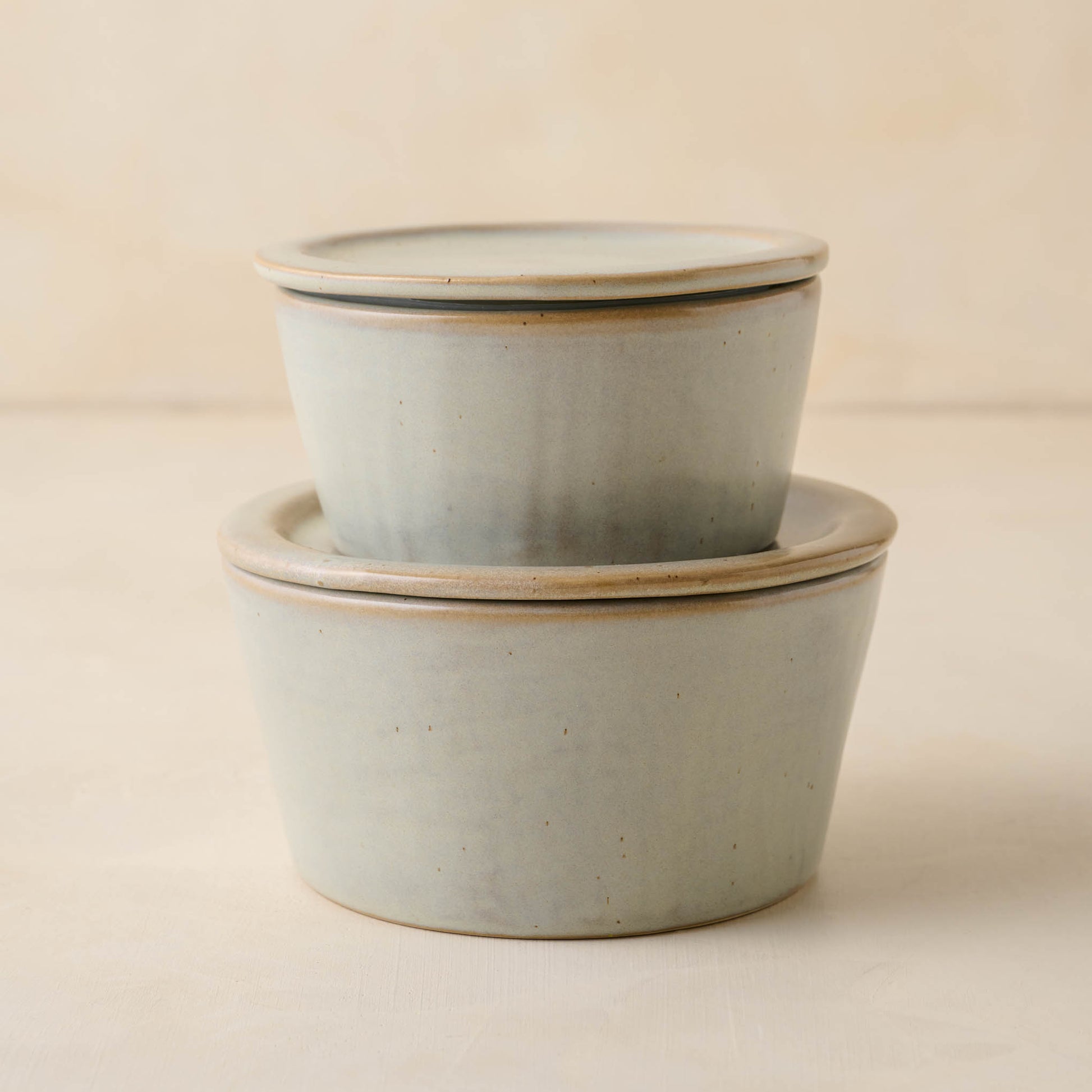 French Grey Ceramic Food Storage Bowl