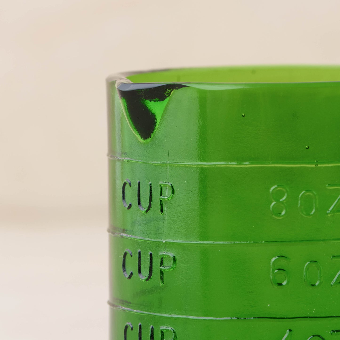 magnolia green glass one cup measuring cup