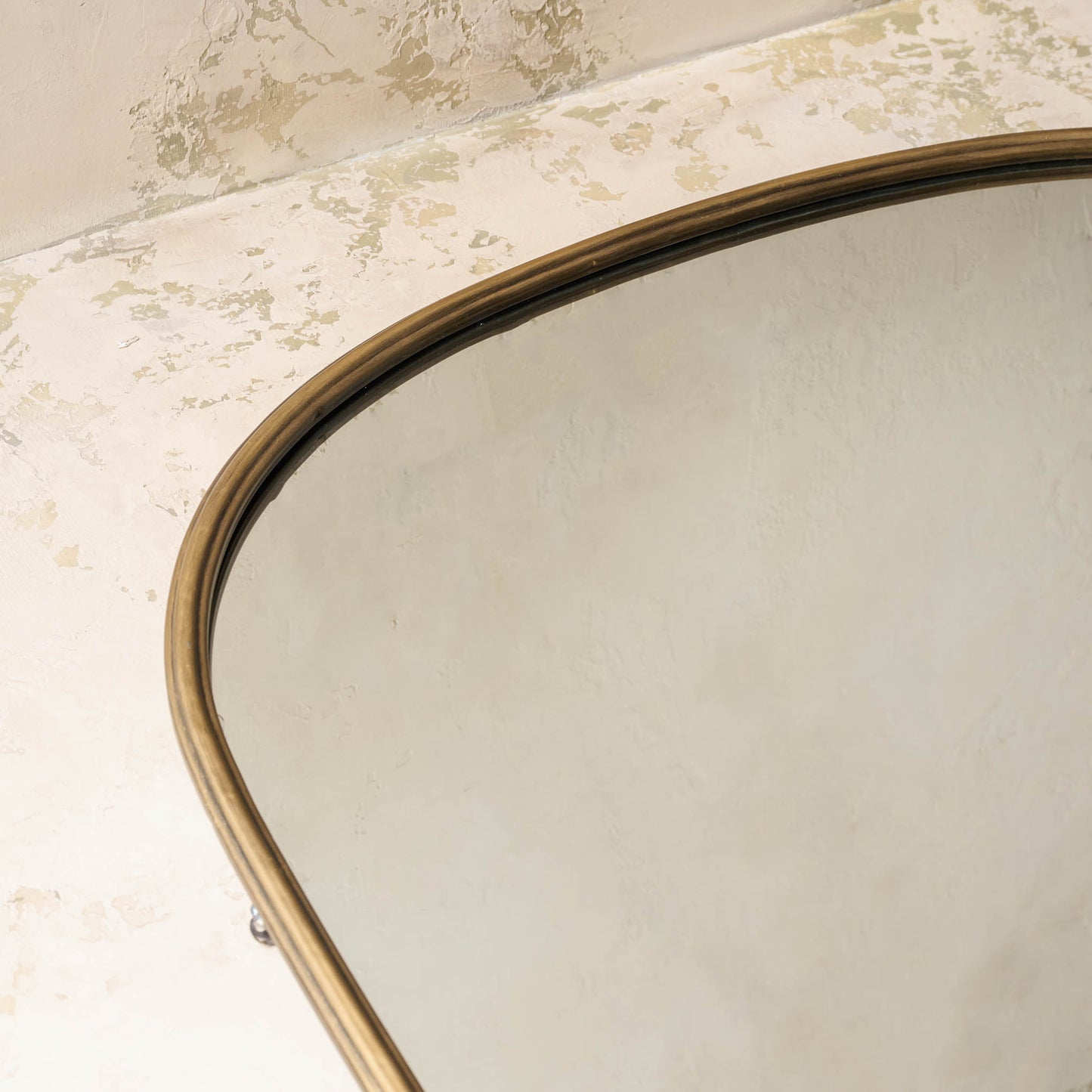 Archer Brass Metal Framed Mirror Corner Close up