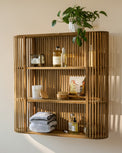 Preston Reeded Wall Shelf with items on shelf