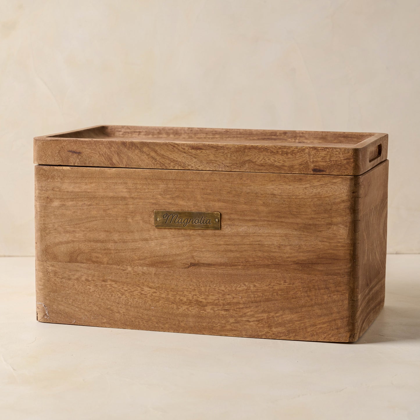 Magnolia Antiqued Wood Storage Box