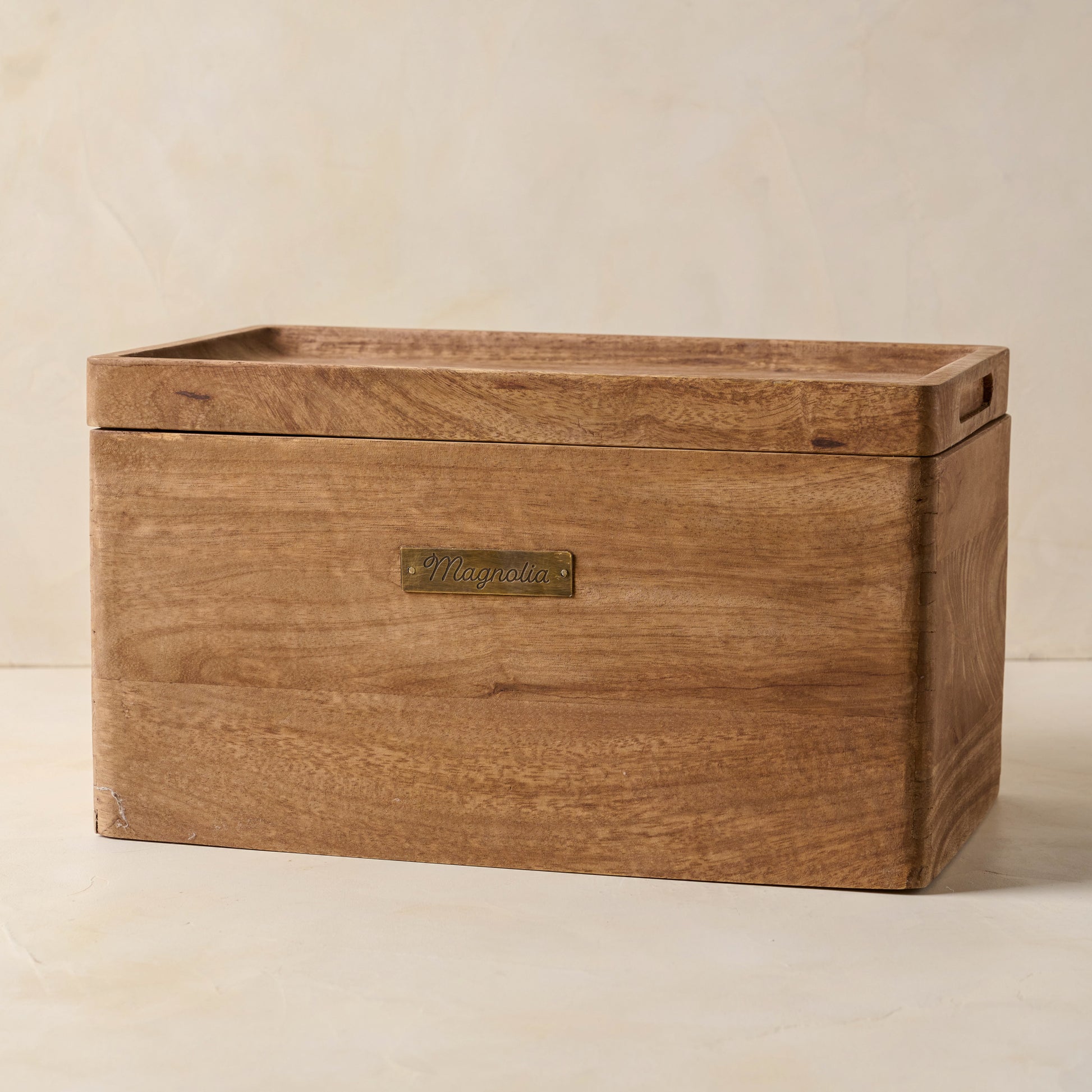 Magnolia Antiqued Wood Storage Box