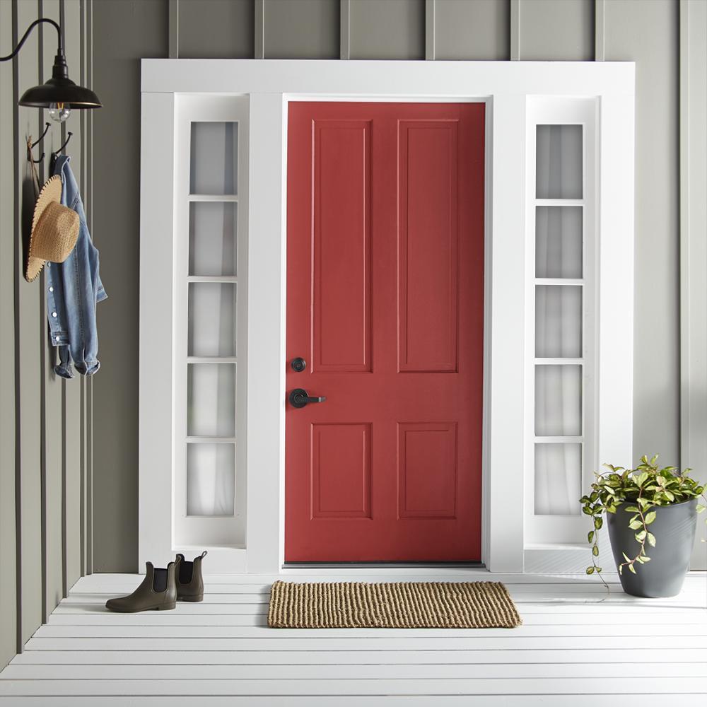 Bright pomegranate red exterior paint