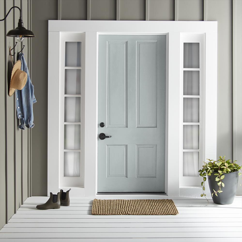 Soft cool gray exterior paint