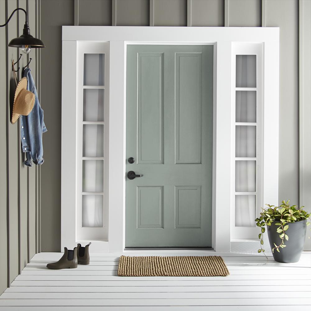 Cement gray with blue undertones exterior paint