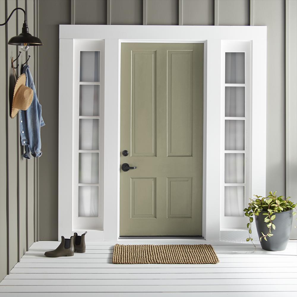 Ashy olive green exterior paint