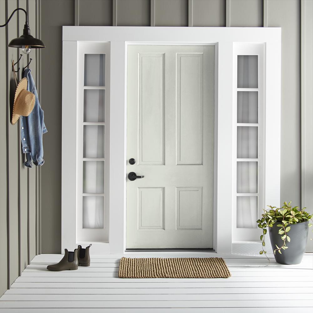 Crisp white lightly dusted with beige exterior paint