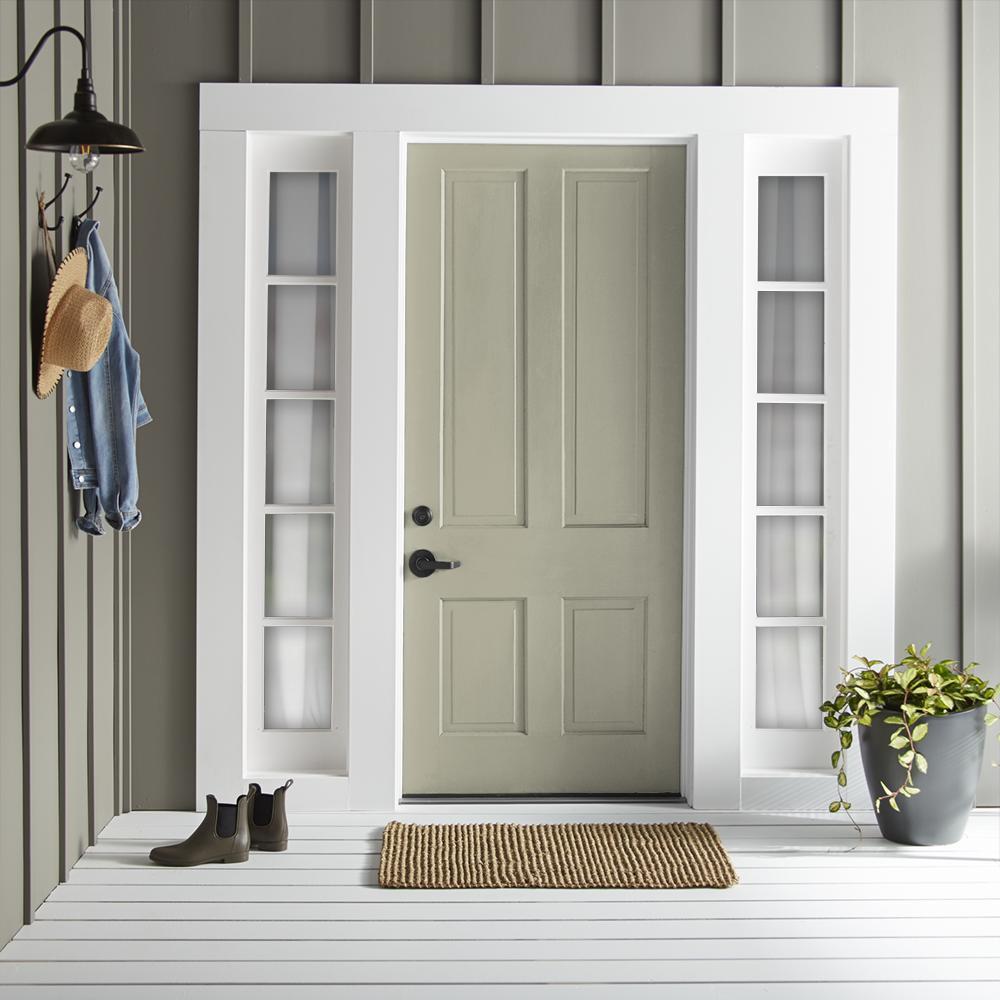Midtoned tan with a hint of green exterior paint
