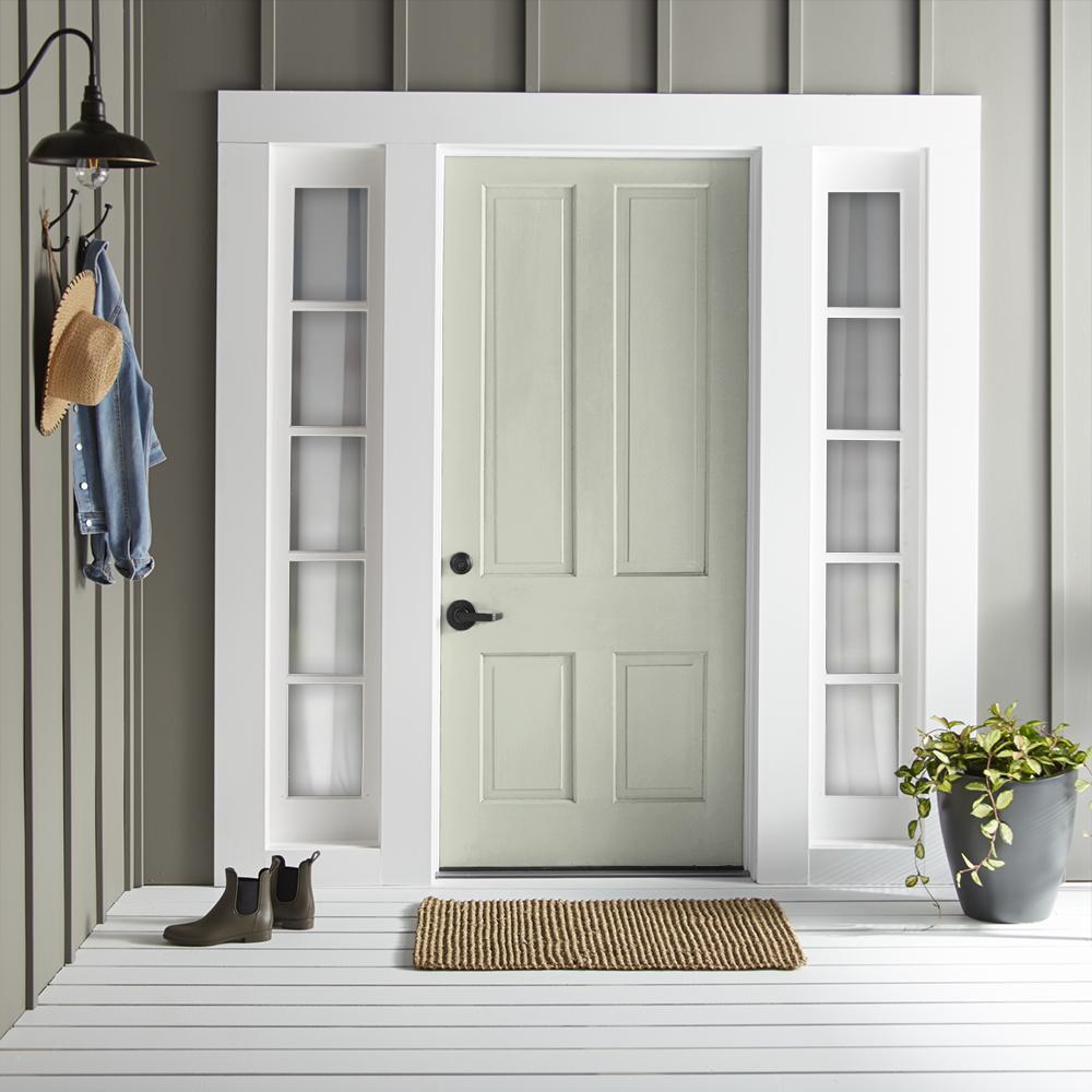 Almost white with cool mint accents exterior paint