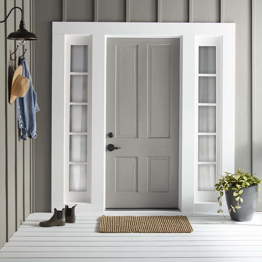 Muted gray with lavender hues exterior paint