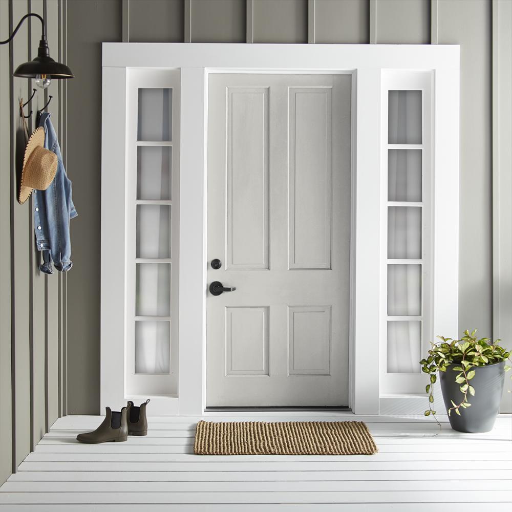 Beige and gray are blended to create a crisp and inviting neutral undertone exterior paint