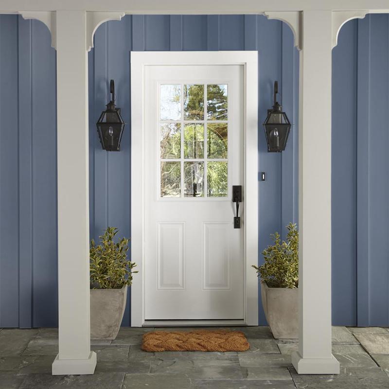 Deep steely blue exterior paint