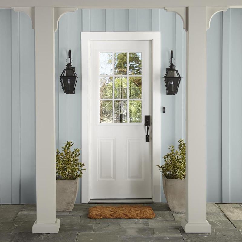 Soft cool gray exterior paint