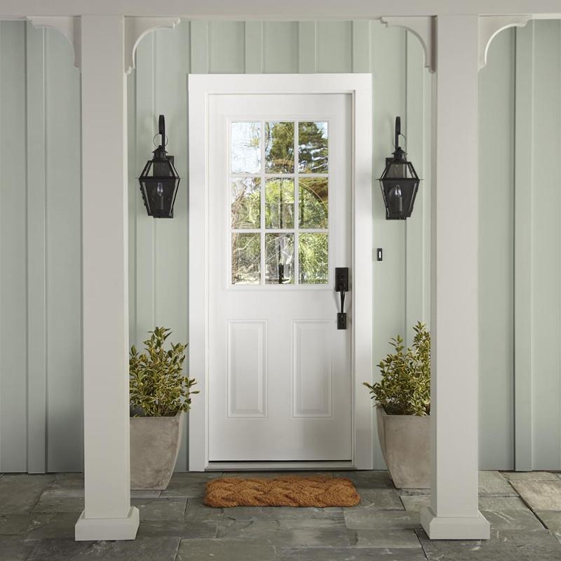 Creamy mint green exterior paint