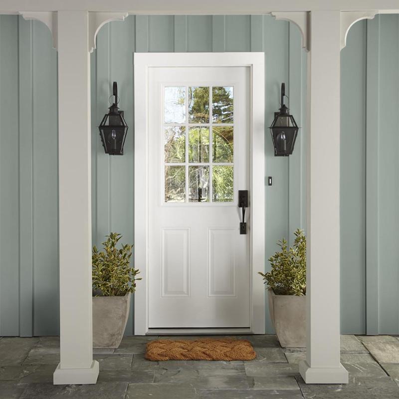 Cement gray with blue undertones exterior paint