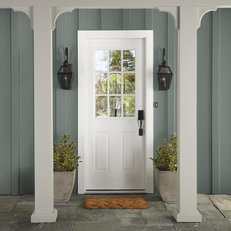 Deep evergreen gray exterior paint