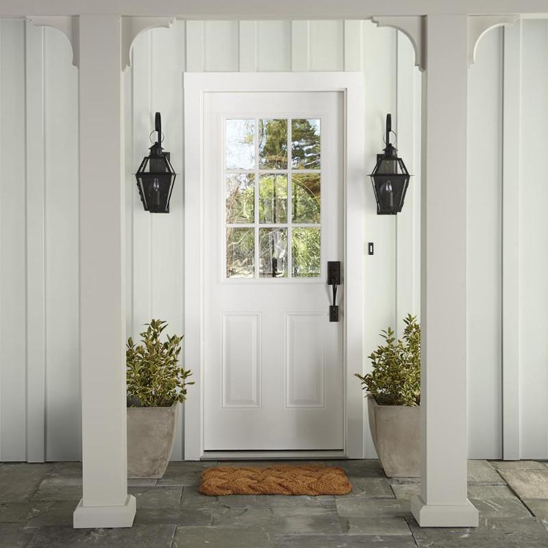 Crisp white lightly dusted with beige exterior paint