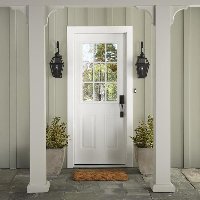Midtoned tan with a hint of green exterior paint