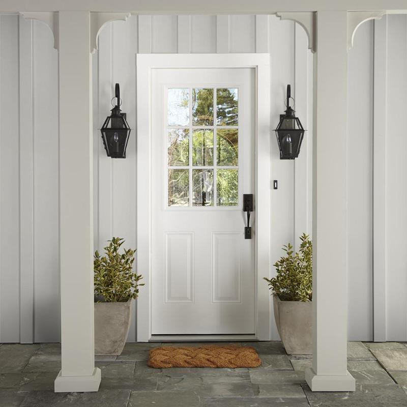 Beige and gray are blended to create a crisp and inviting neutral undertone exterior paint