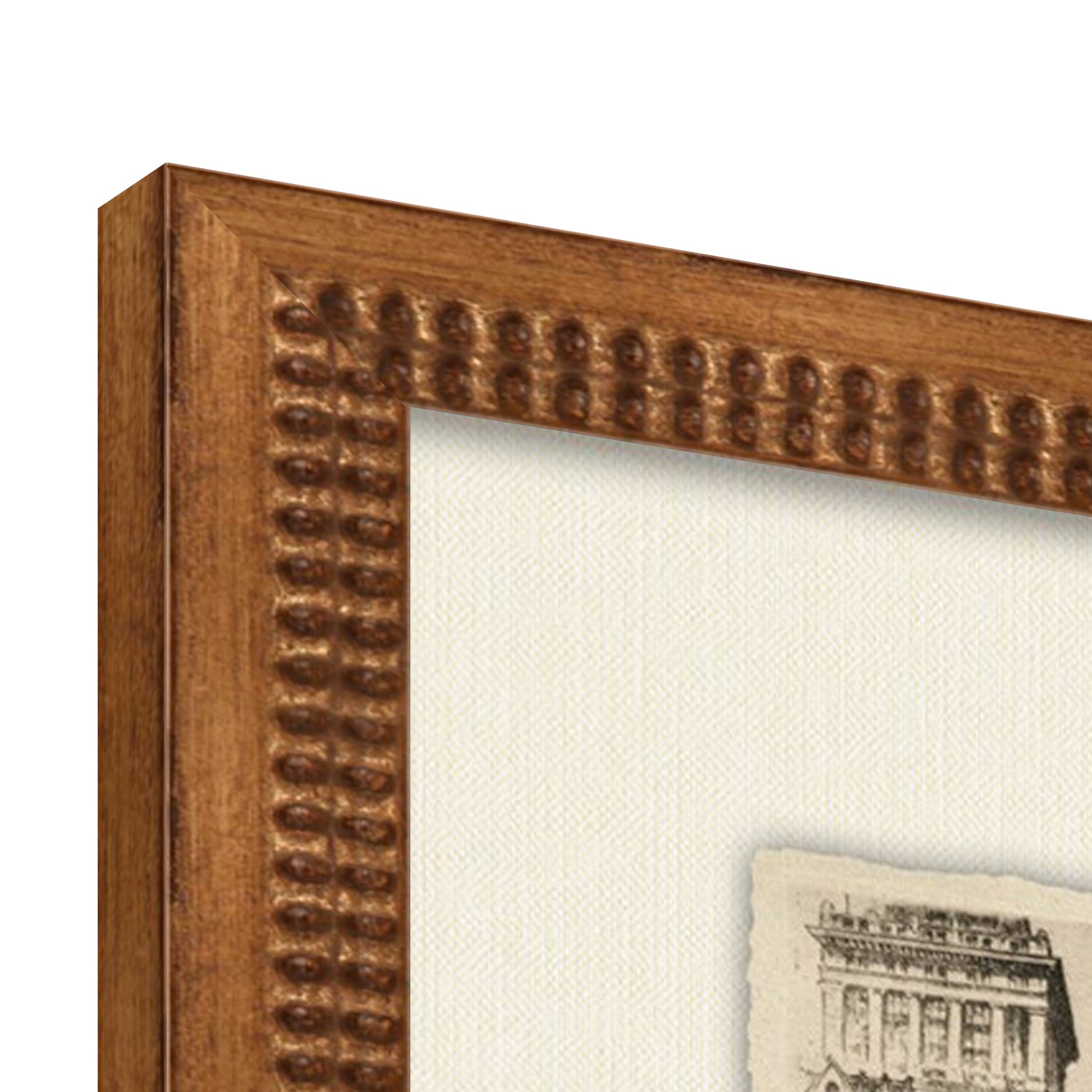 sketch of manhattan in wooden frame with textured cream mat