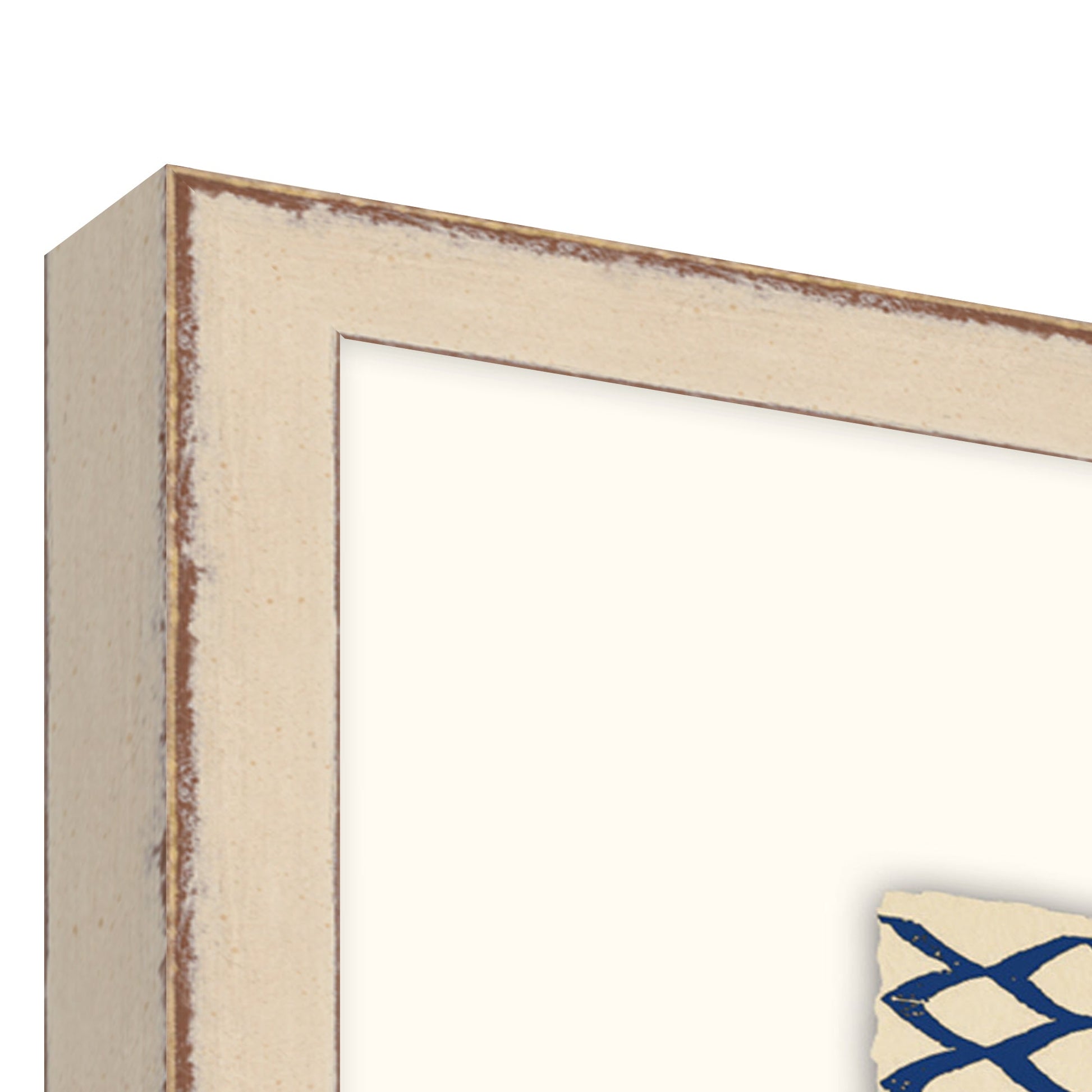 framed print of blue pattern with white mat