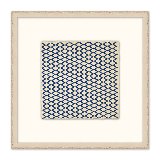 framed print of blue pattern with white mat