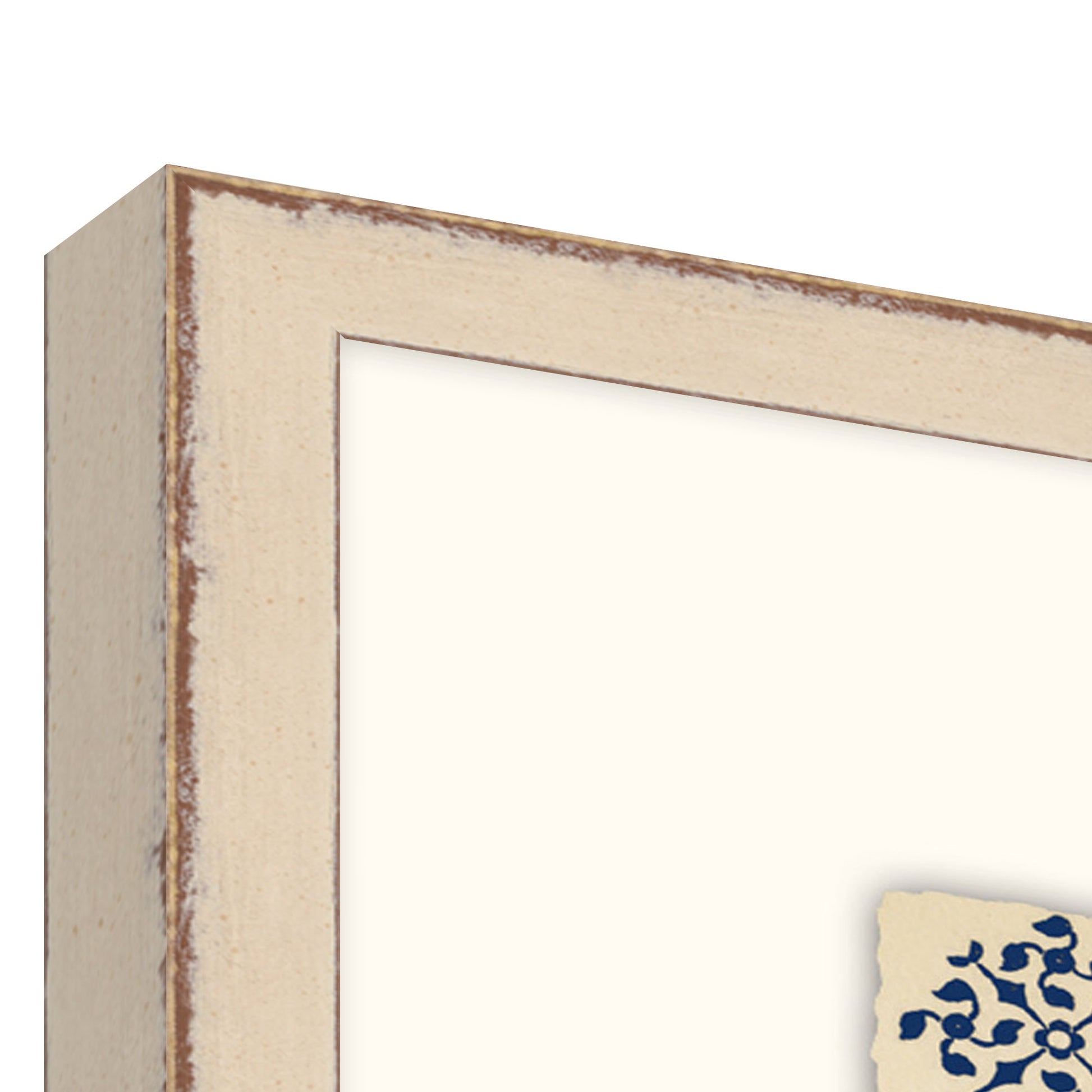 framed print of blue pattern with white mat