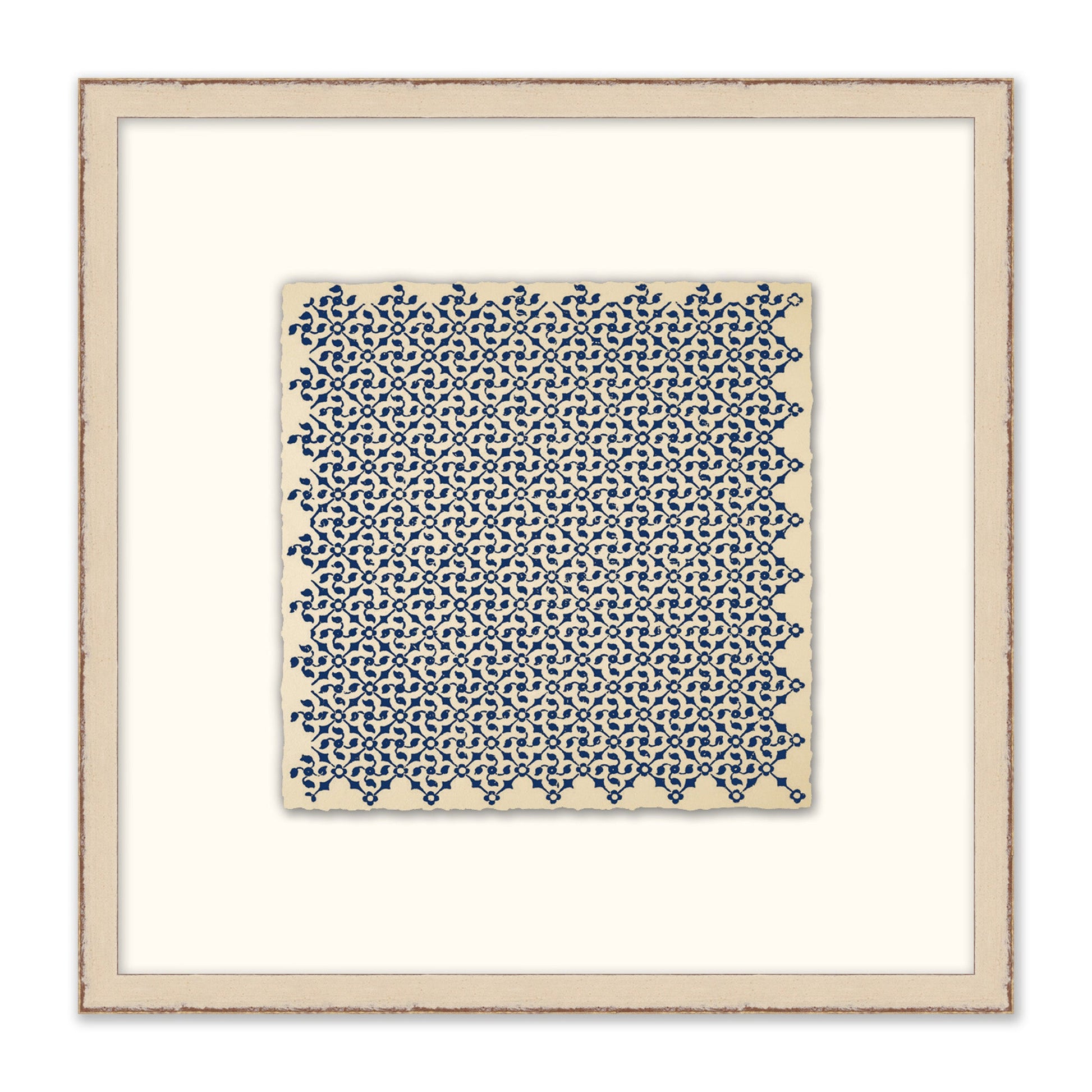 framed print of blue pattern with white mat