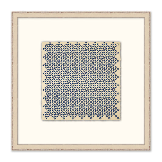 framed print of blue pattern with white mat