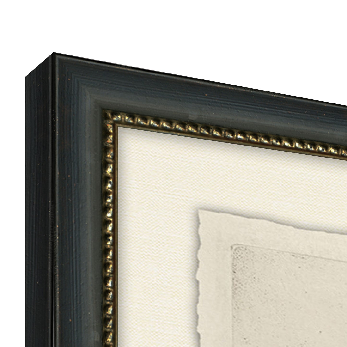 portrait sketch of tall trees in forest in black frame with cream mat