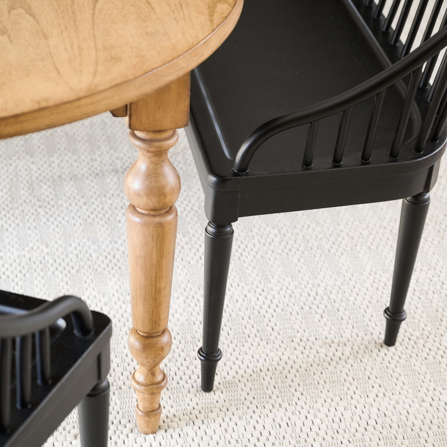 Carlotta Dining Table with carlotta dining chairs in black mahogany