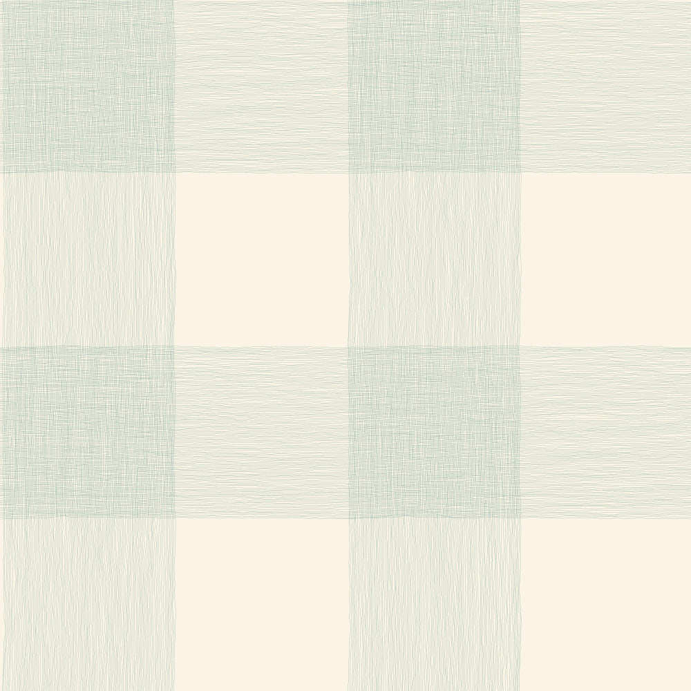 opal blue and white textured buffalo check patterned wallpaper