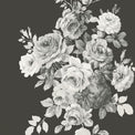 white rose pattern on black wallpaper
