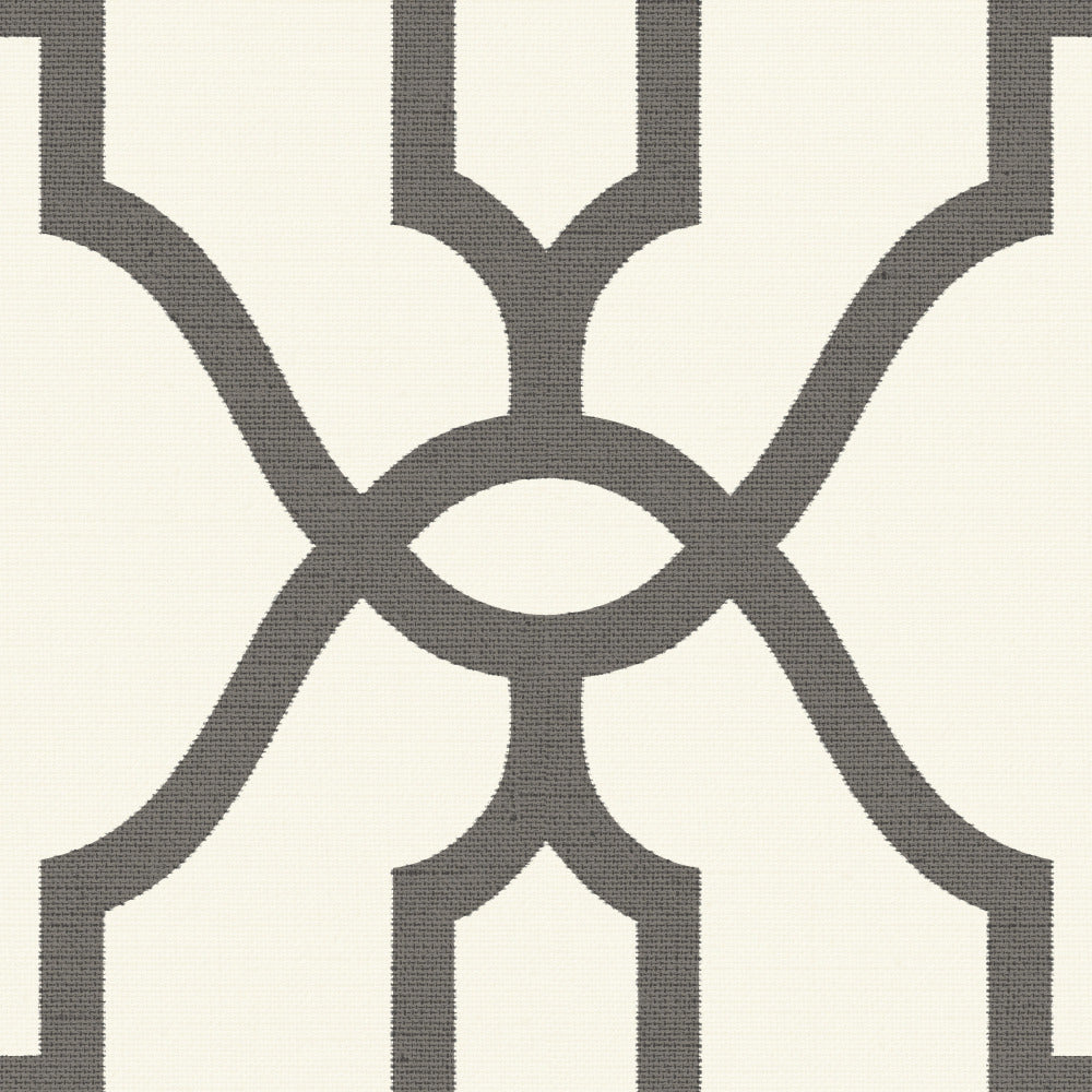 charcoal trellis pattern on white wallpaper