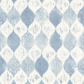 blue and white wood grain ogee stripe pattern wallpaper