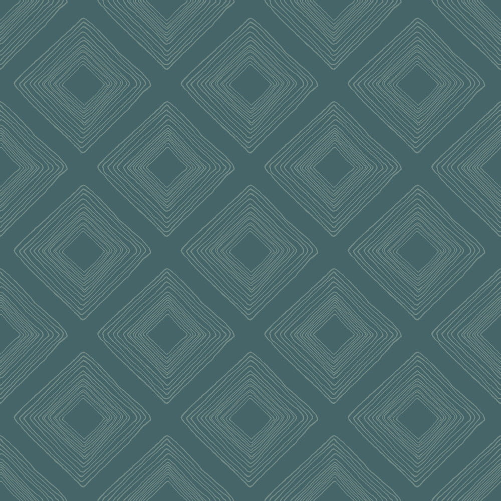 dark and light teal diamond sketched pattern wallpaper