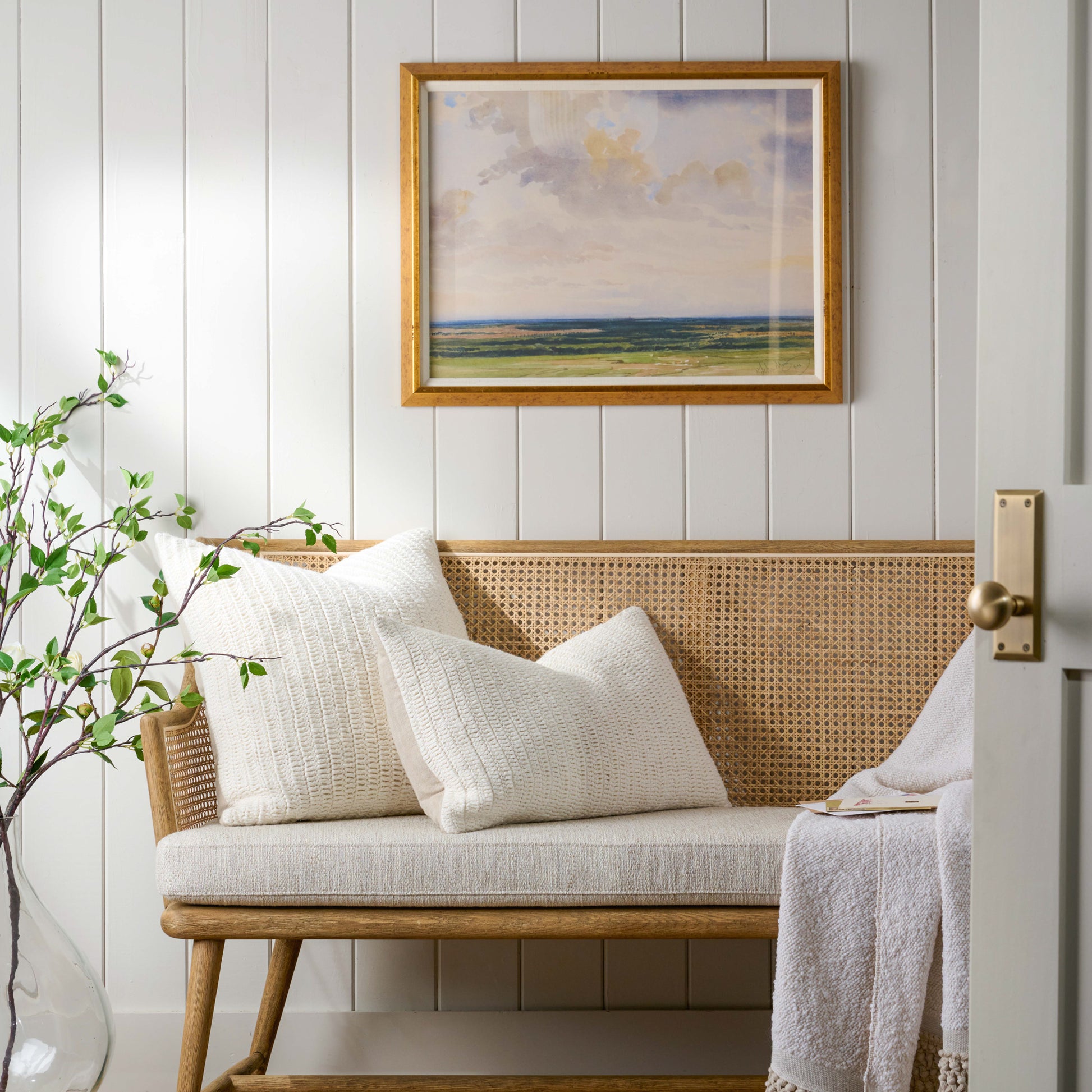framed wall art called Vista view on an entryway wall