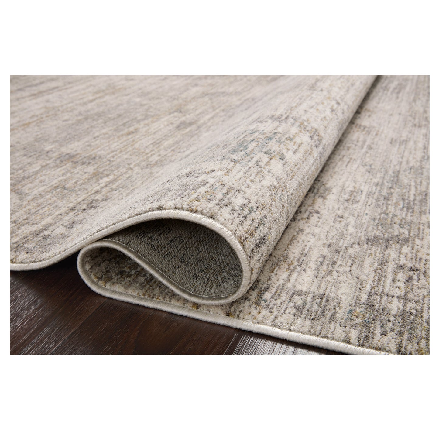 Millie Silver Dove Rug rolled