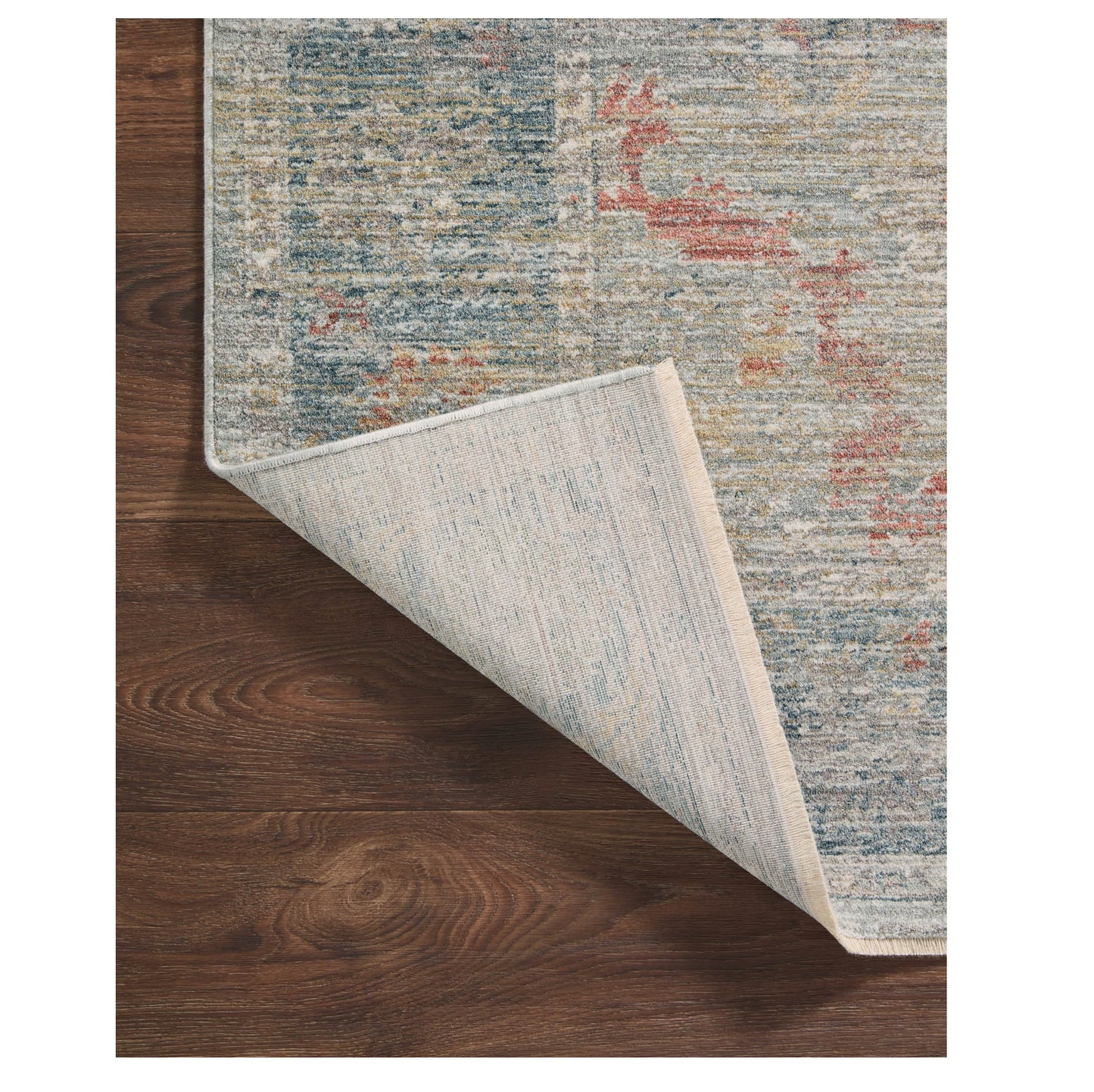 Millie Slate Multi Rug corner flipped up