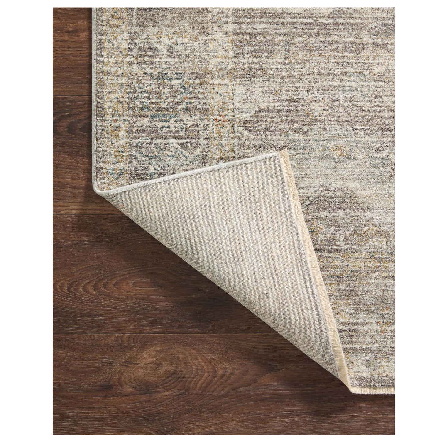 Millie Stone Natural Rug corner flipped up