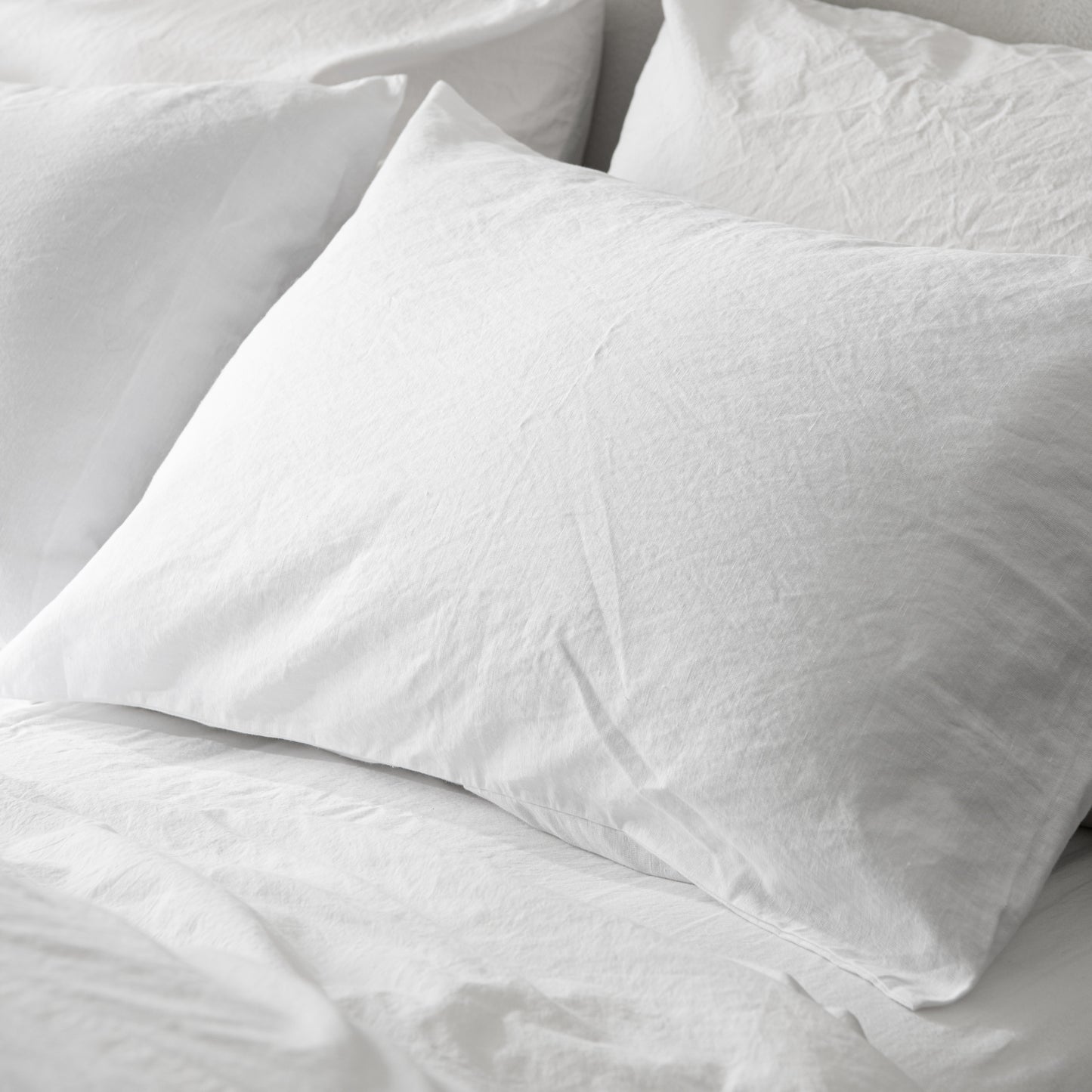 magnolia linen cotton pillow sham bedding in white